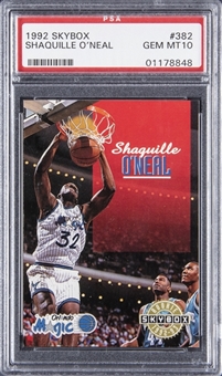 1992-93 SkyBox #382 Shaquille ONeal Rookie Card - PSA GEM MT 10